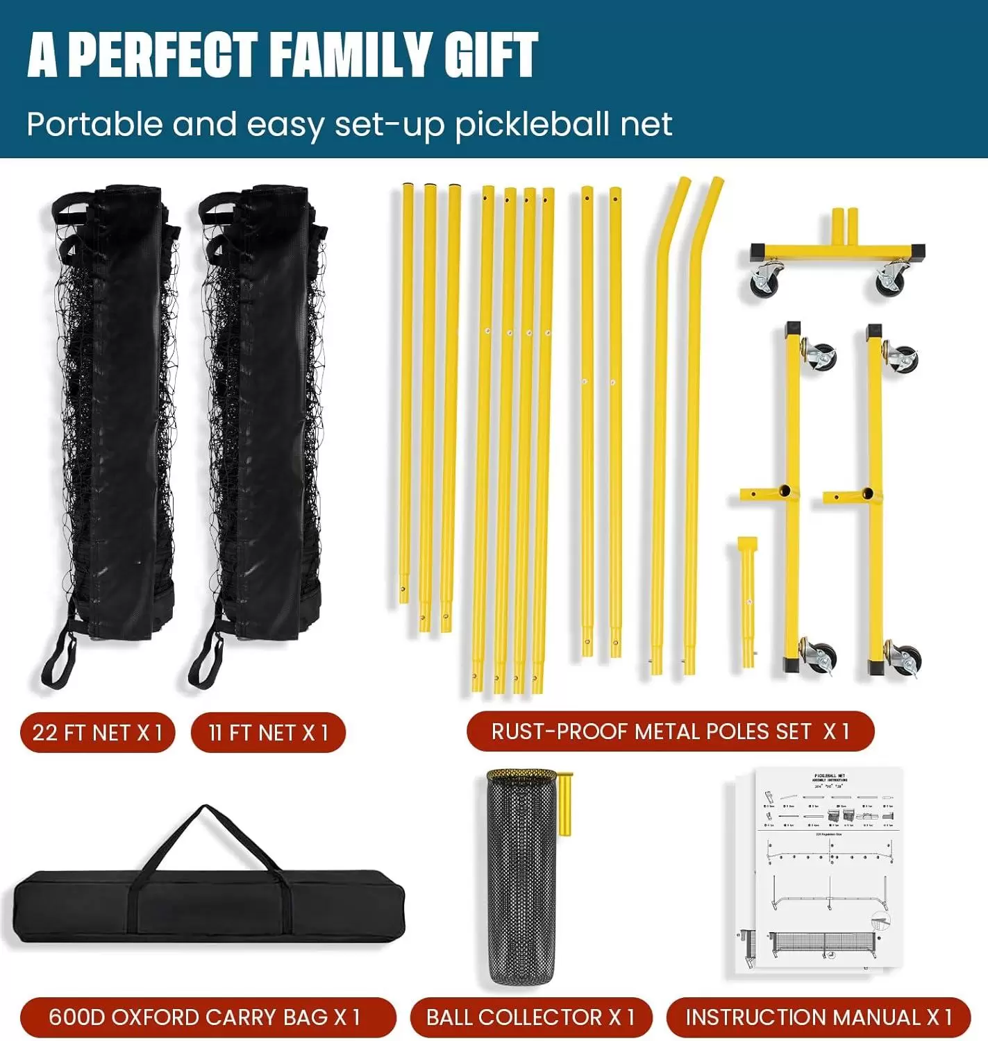 22&times;3フィート ピックルボール練習用ネット II