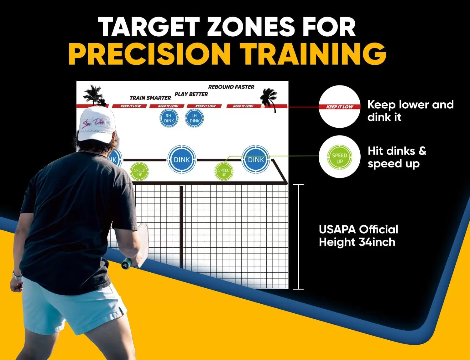 6&times;6フィート 2-in-1 スチールチューブ ピックルボール I