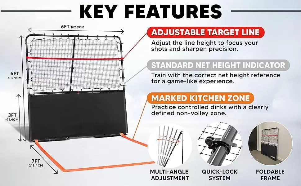 6&times;6フィート 2-in-1 スチールチューブ ピックルボール III