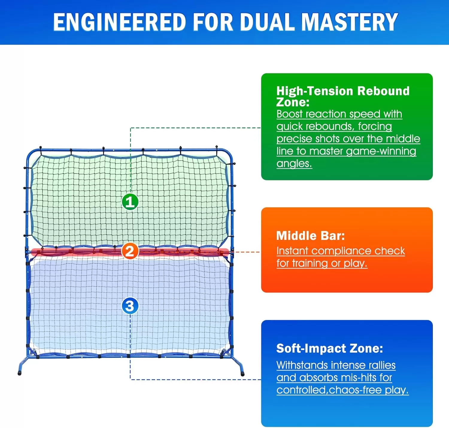 5.8&times;5.4フィート 2-in-1 スチールチューブ ピックルボール