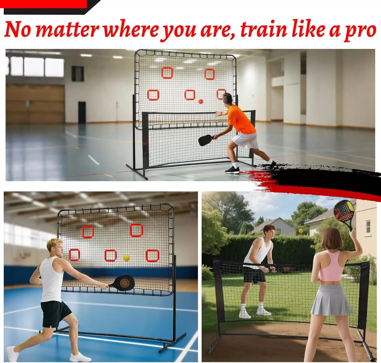 6&times;6フィート 2-in-1 スチールチューブ ピックルボール IV