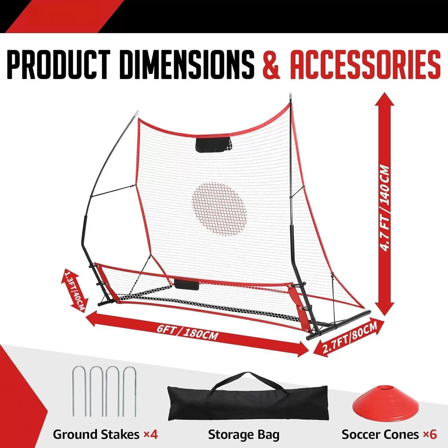 両面サッカー用ハイローリバウンドネット