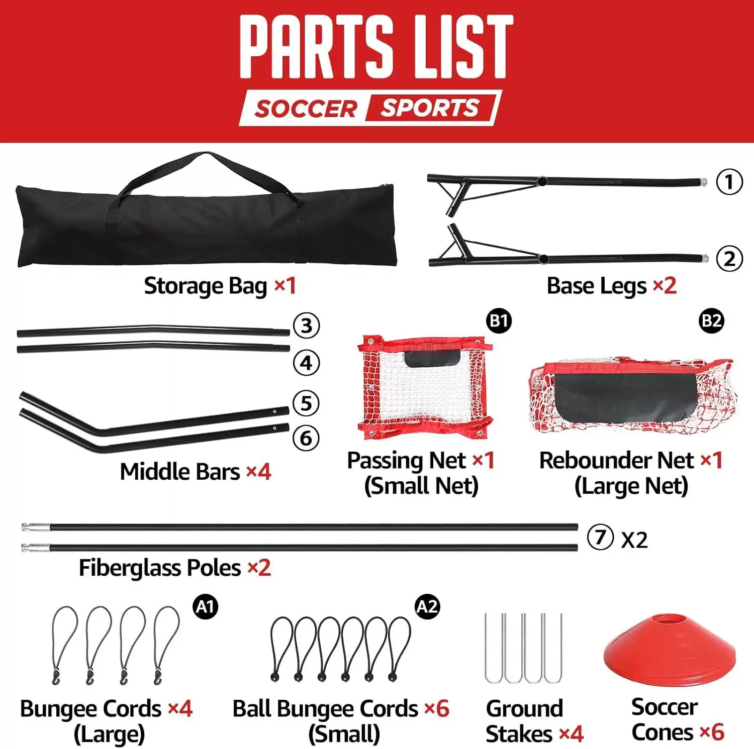 両面サッカー用ハイローリバウンドネット