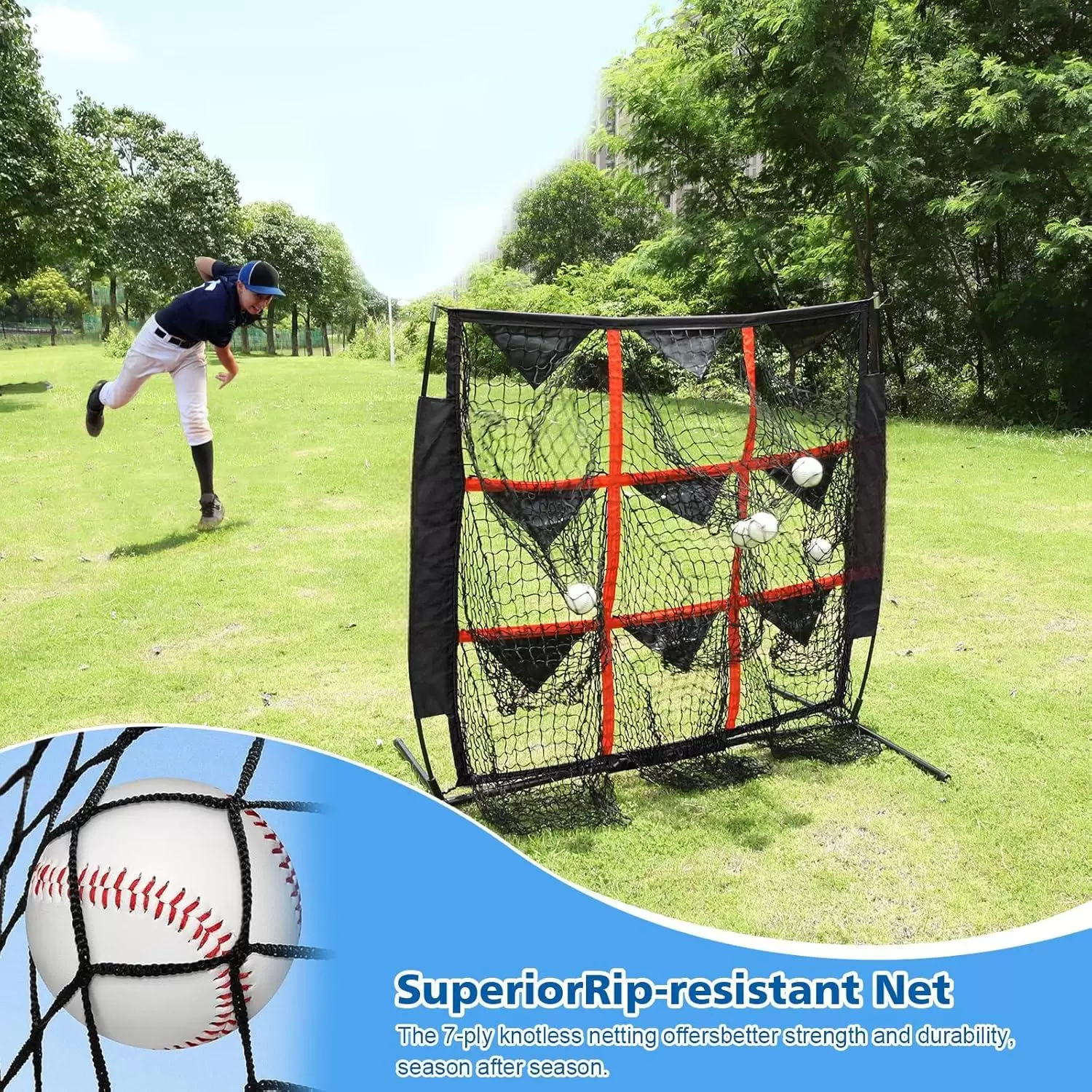 4&times;4フィートの9ホール野球練習用ネット