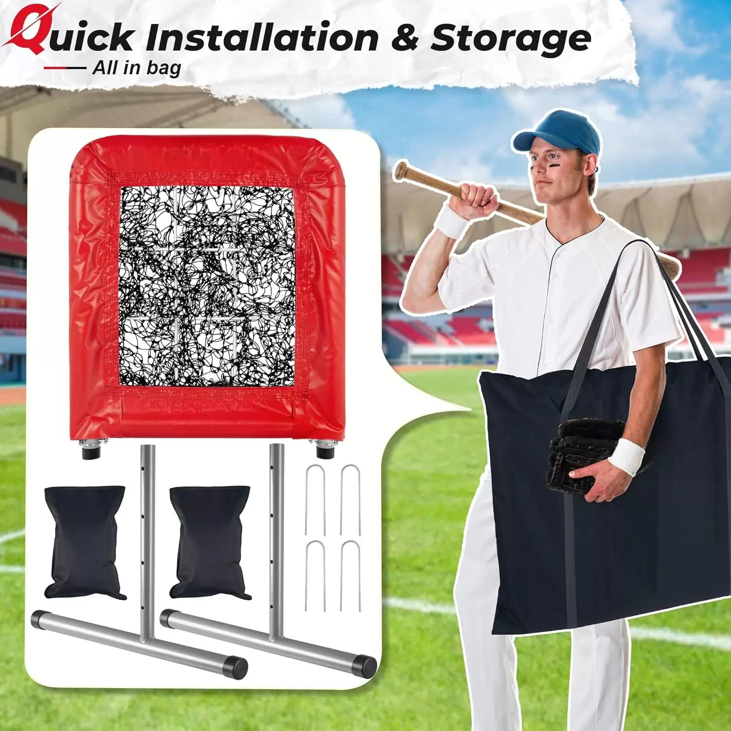 9ホール プロスタイル 野球＆ソフトボール用ピッチングネット