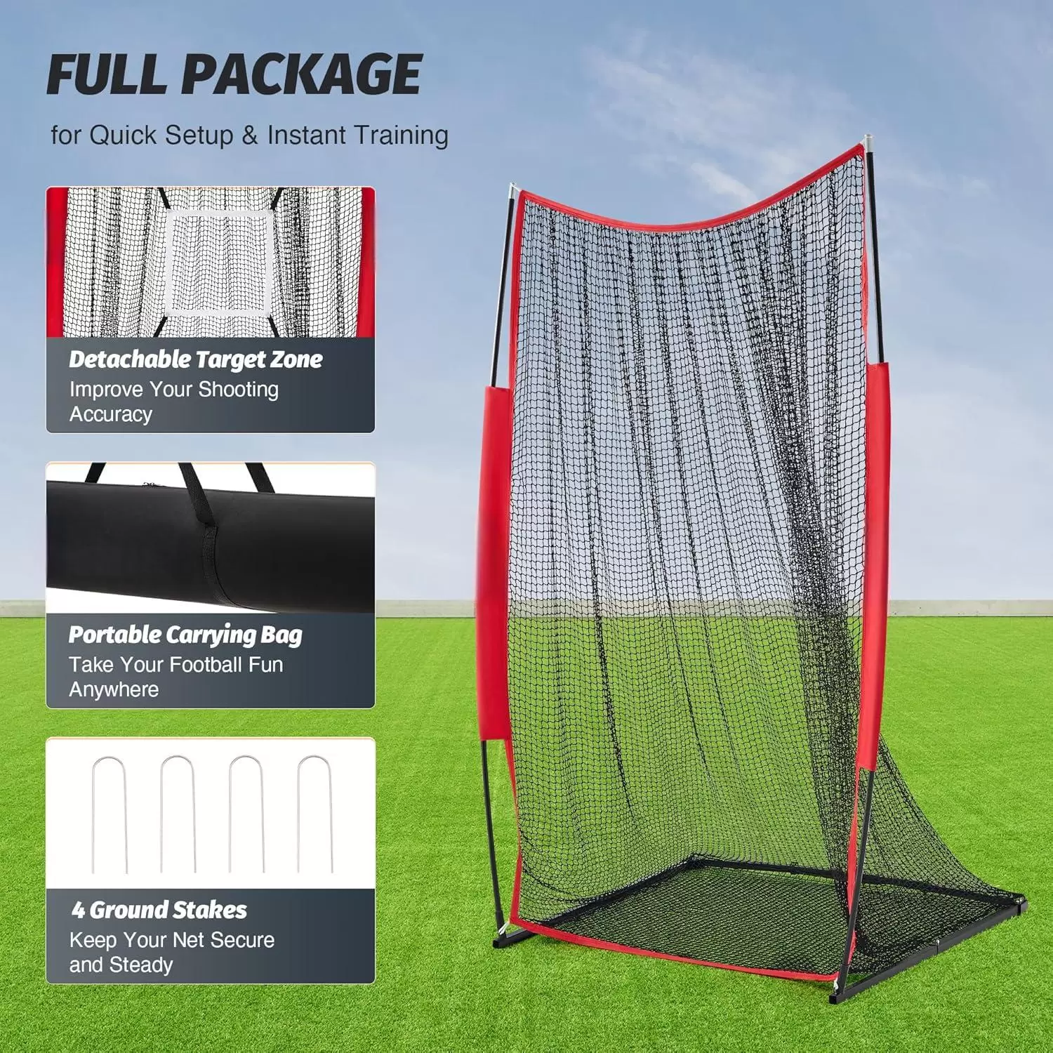 4&times;7フィートのラグビー練習用ネット