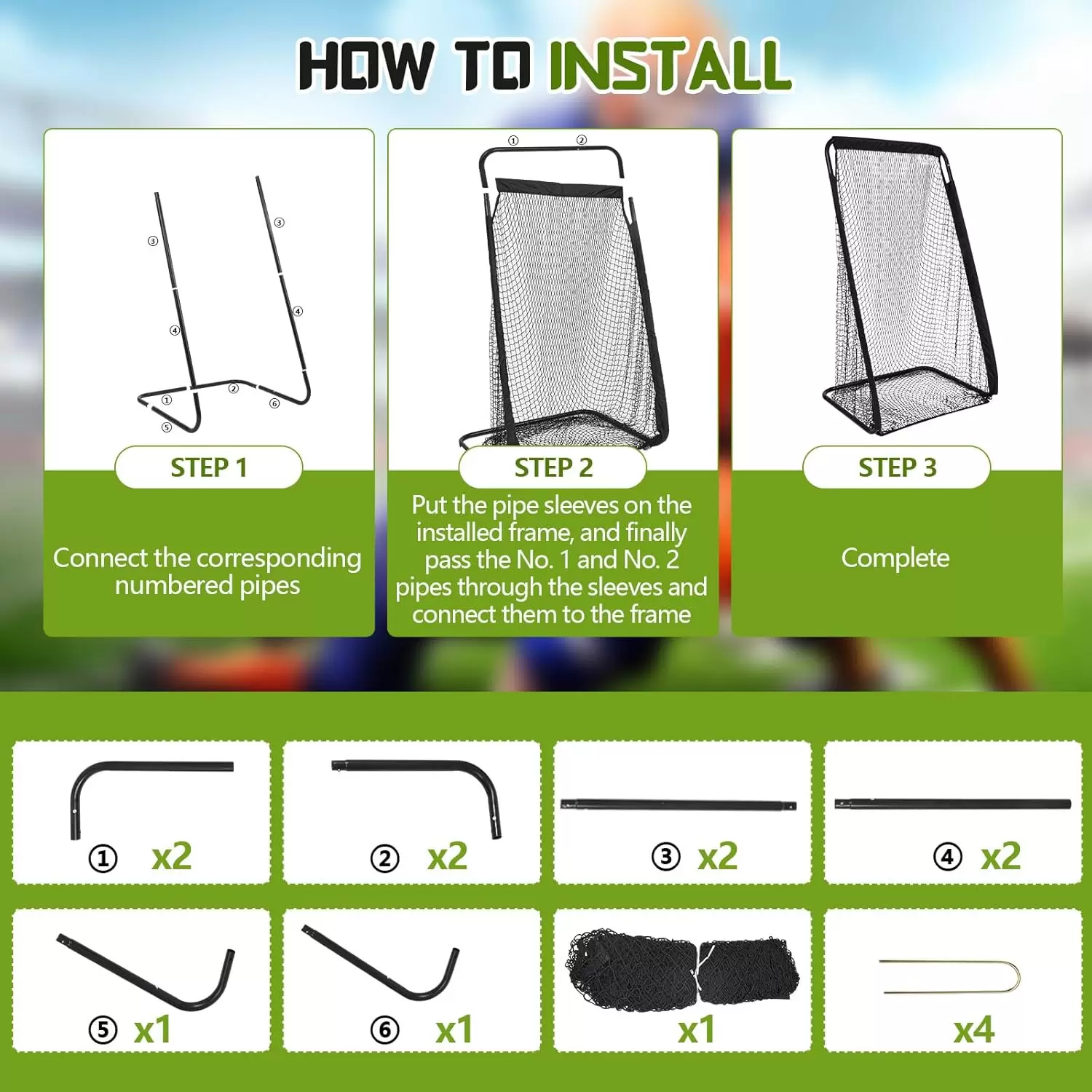 強度ラウンドチューブラグビー練習用ネット